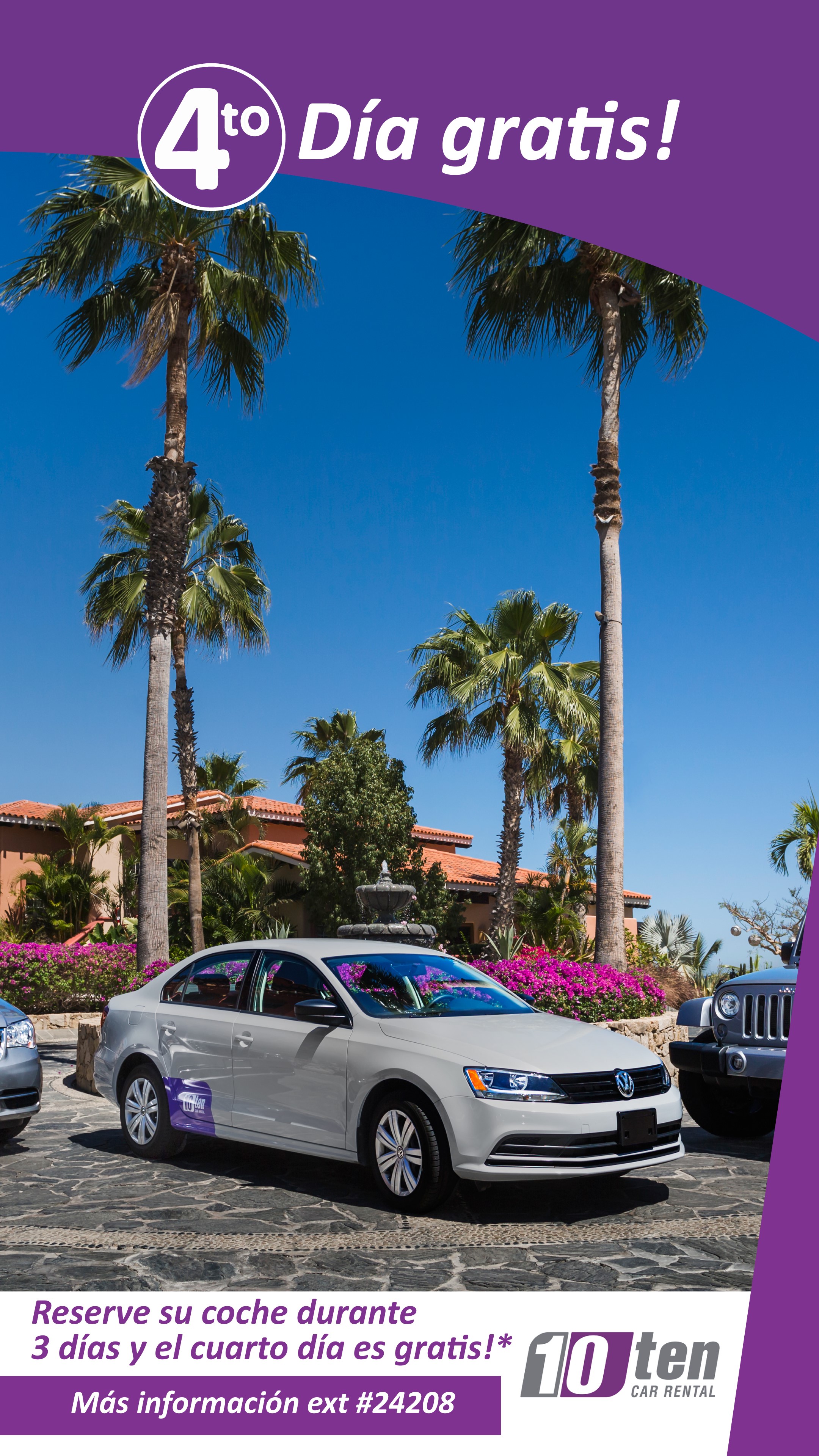 Renta un auto por tres días y recibe el 4to día ¡GRATIS! Events Los Cabos