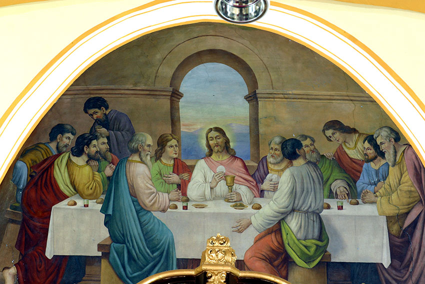 Last Supper, photo of a fresco painting on the ceiling of a church.  www.bigstockphoto.com | zatletic
