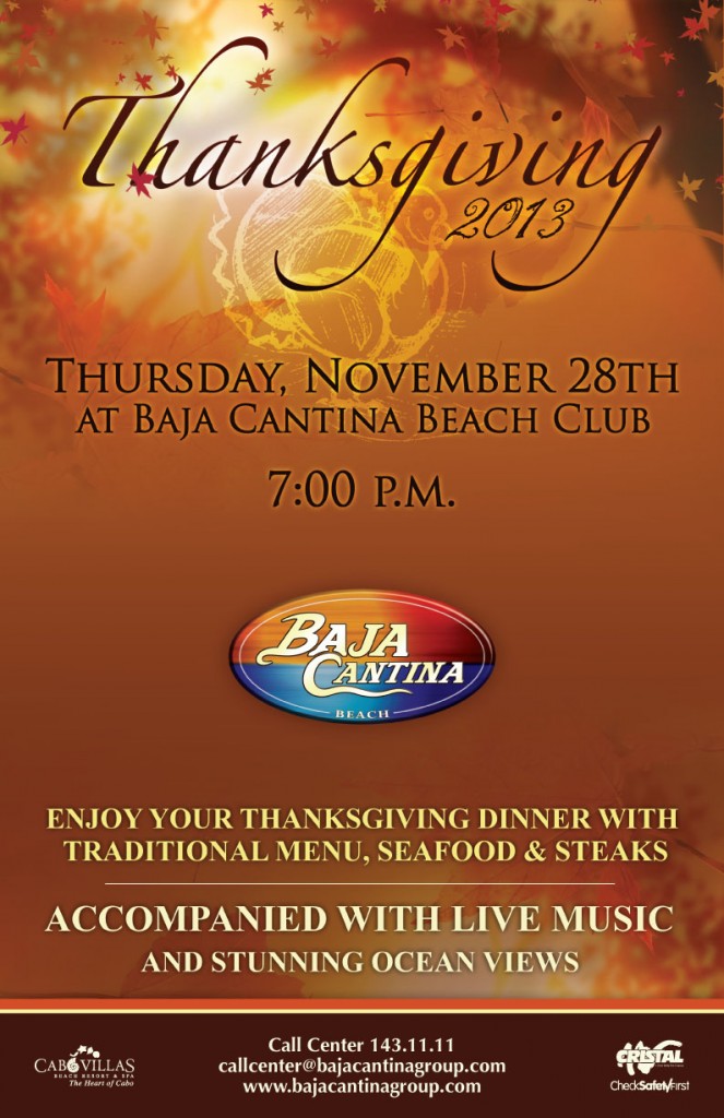 Menu Thanksgiving BEACH 2013
