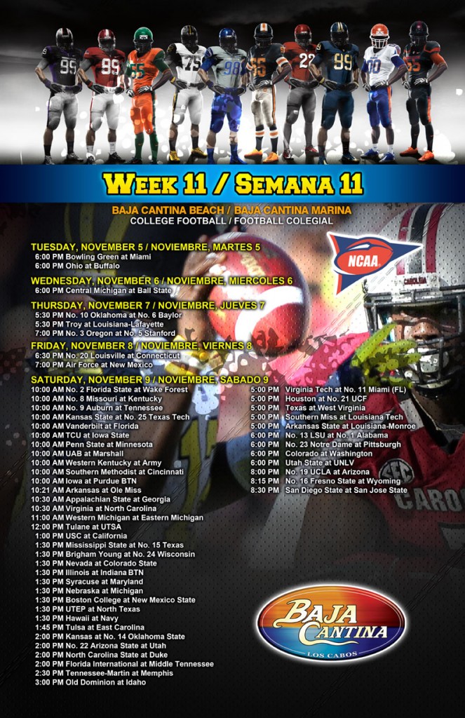 Poster HORARIOS NCAA 2013