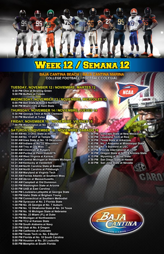 Poster HORARIOS NCAA 2013
