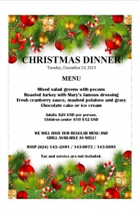 CHRISTMAS DINNER IN PANCHO´S RESTAURANT