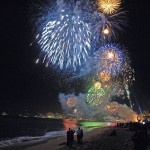 Fireworks over Médano Beach and Cabo San Lucas Lucas harbor, New Year’s morning 2014.