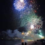 Fireworks over Médano Beach and Cabo San Lucas Lucas harbor, New Year’s morning 2014.
