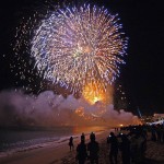 Fireworks over Médano Beach and Cabo San Lucas Lucas harbor, New Year’s morning 2014.