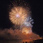 Fireworks over Médano Beach and Cabo San Lucas Lucas harbor, New Year’s morning 2014.