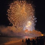 Fireworks over Médano Beach and Cabo San Lucas Lucas harbor, New Year’s morning 2014.