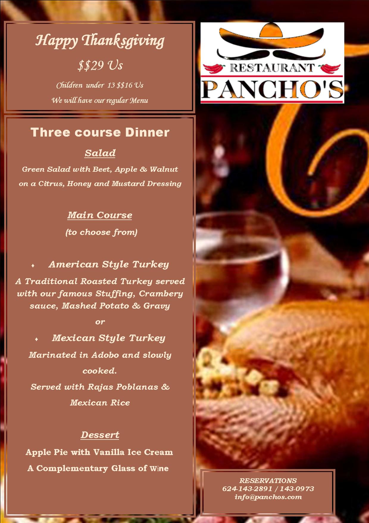 Happy Thanksgiving at Panchos Restaurant