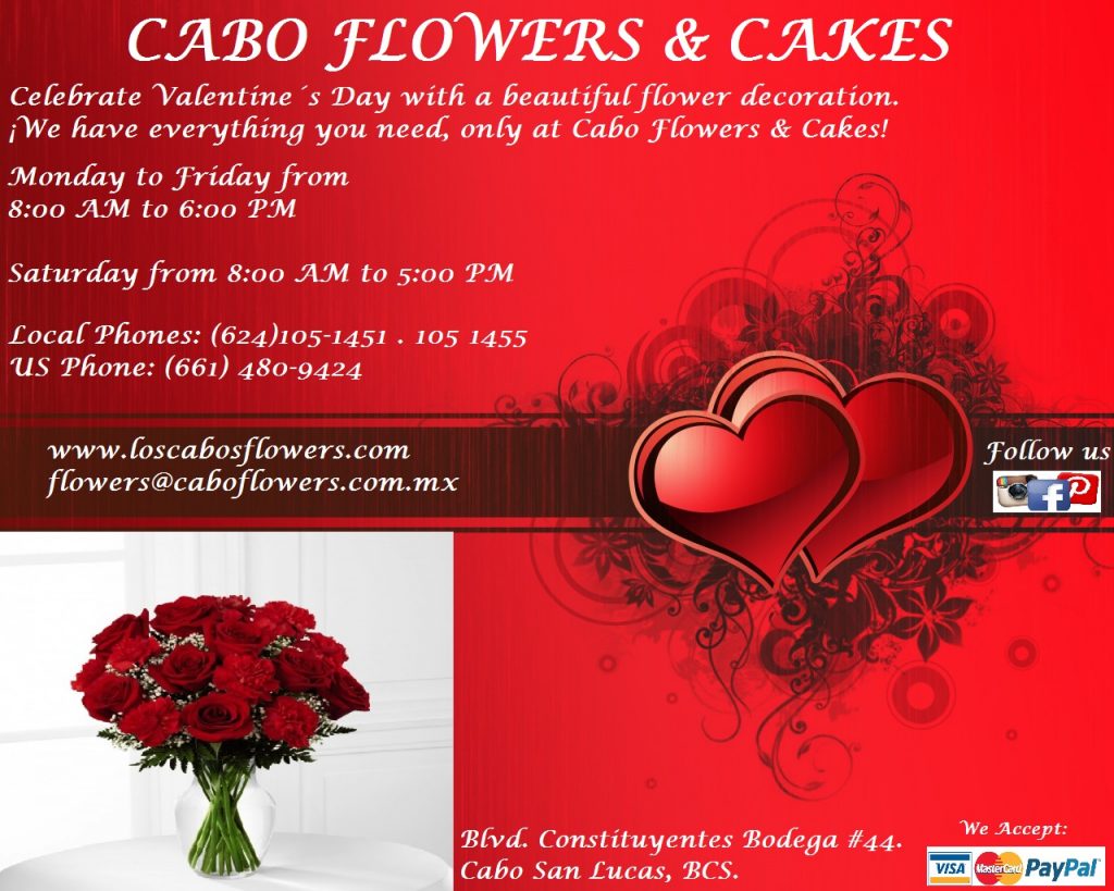 Valentine's Day at Cabo Flowers & Cakes Valentine's Day at Cabo Flowers & Cakes