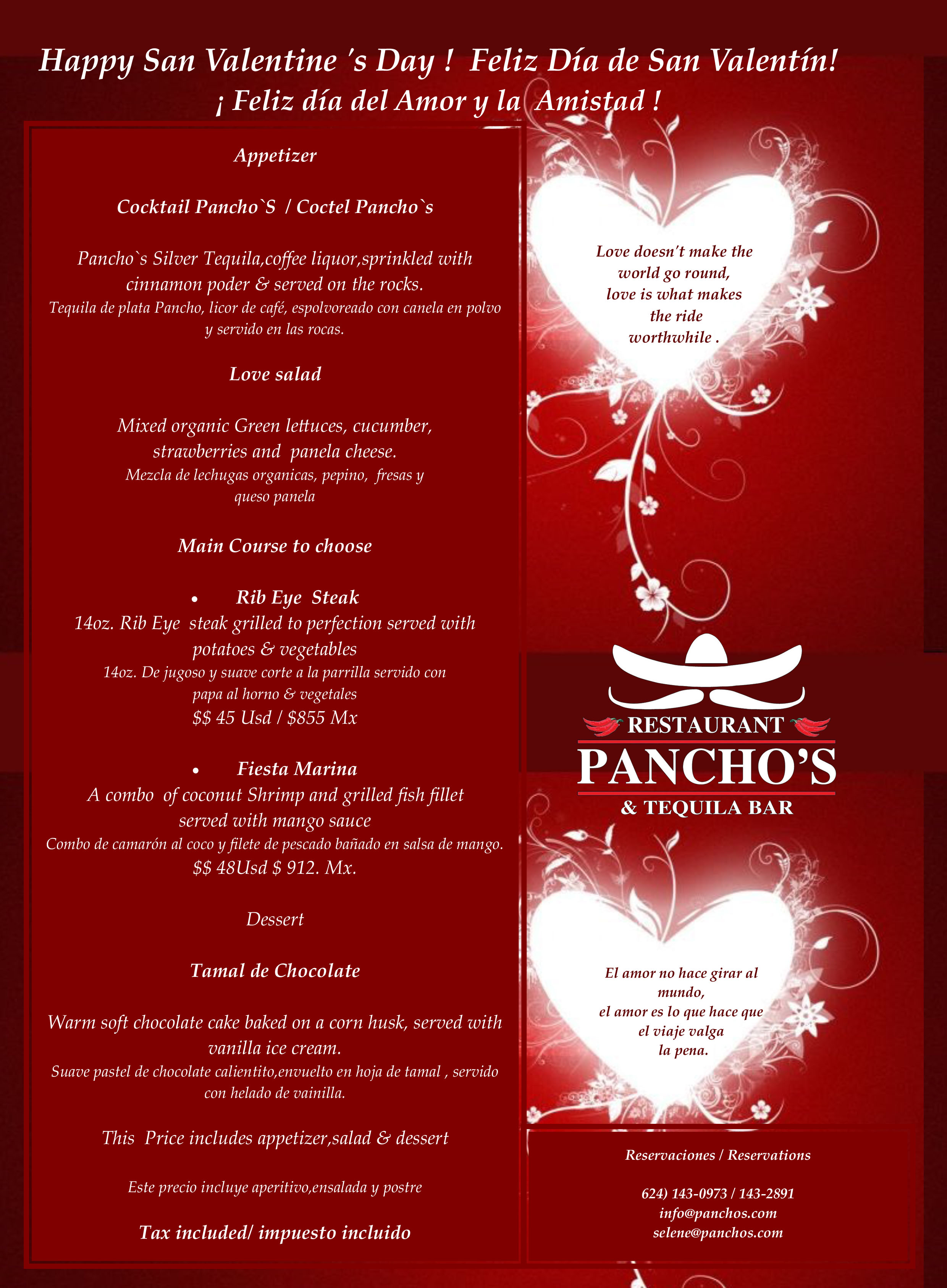 Valentine's Day at Pancho's - Events Los Cabos